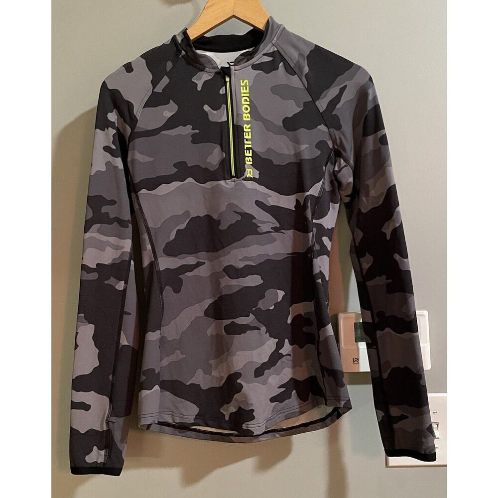 Better Bodies Top Camo 1/4 Zip Pullover Performance Athletic‎ Womens Small